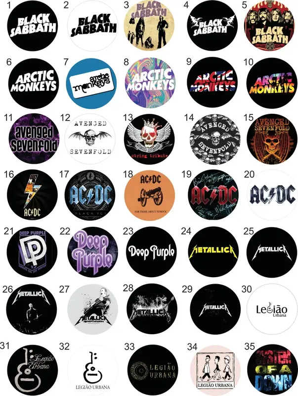 Bottons Bandas De Rock